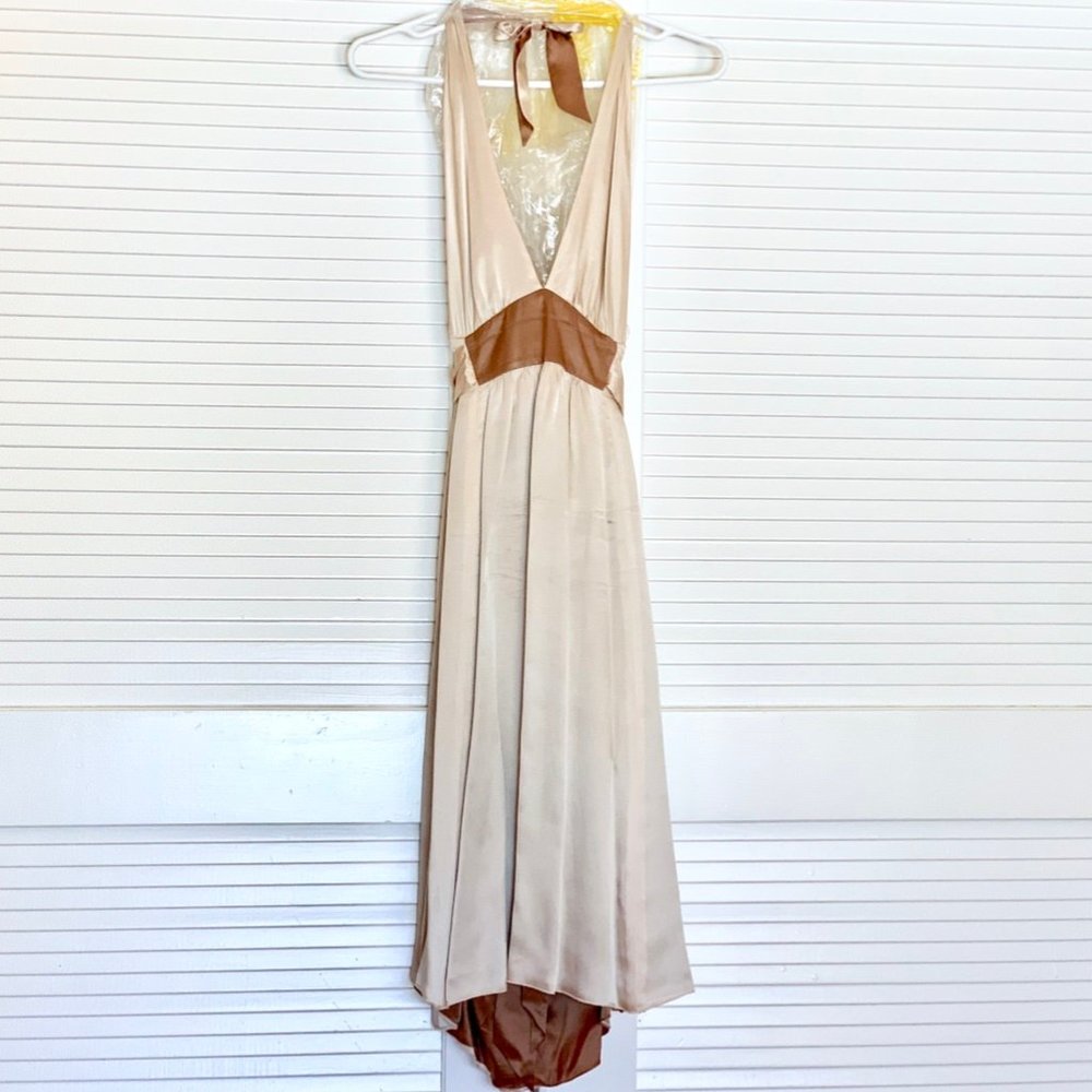bebe Reversible Silk Halter Dress
